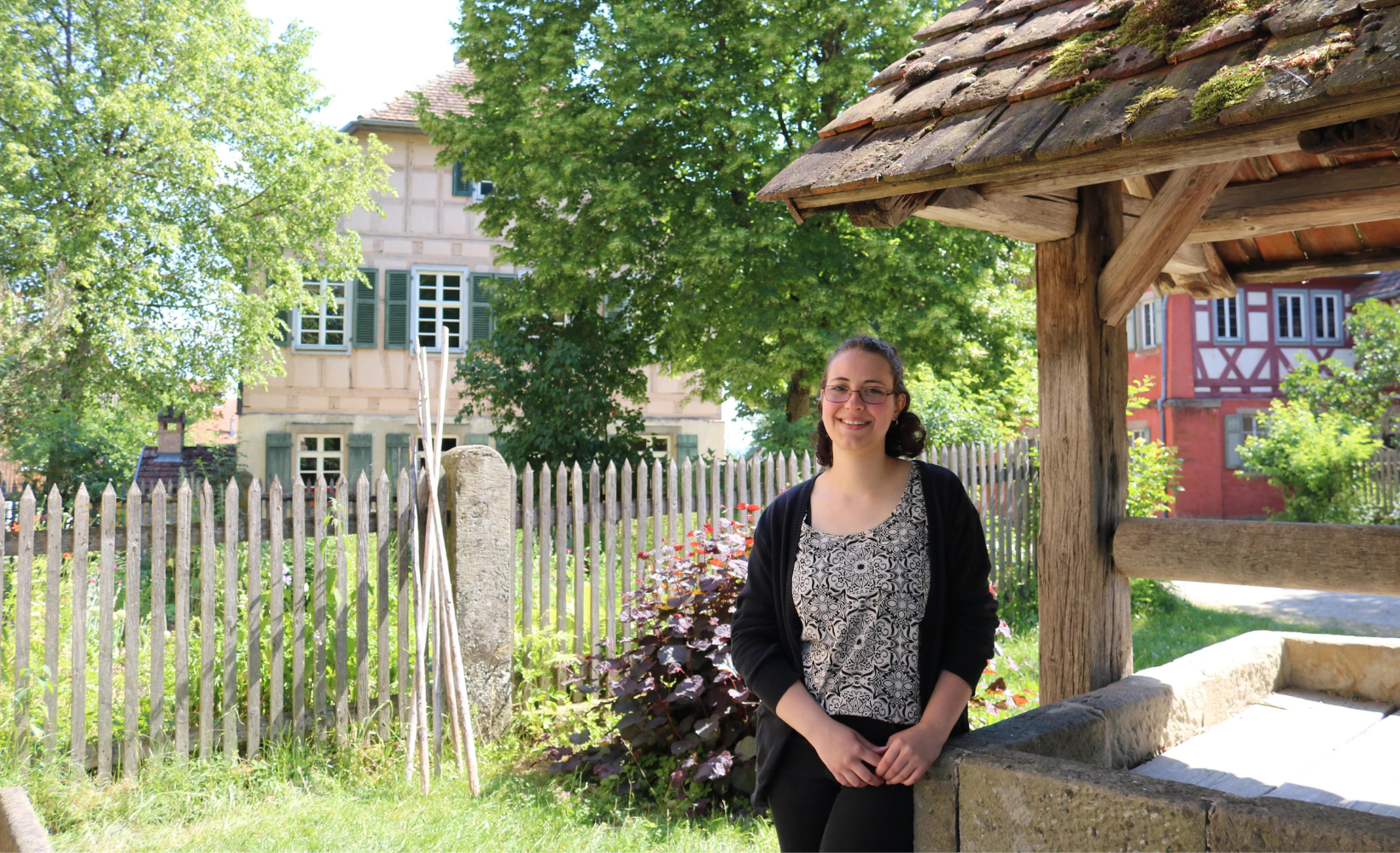 Ramona Itzeck im Freilandmuseum in Wackershofen.