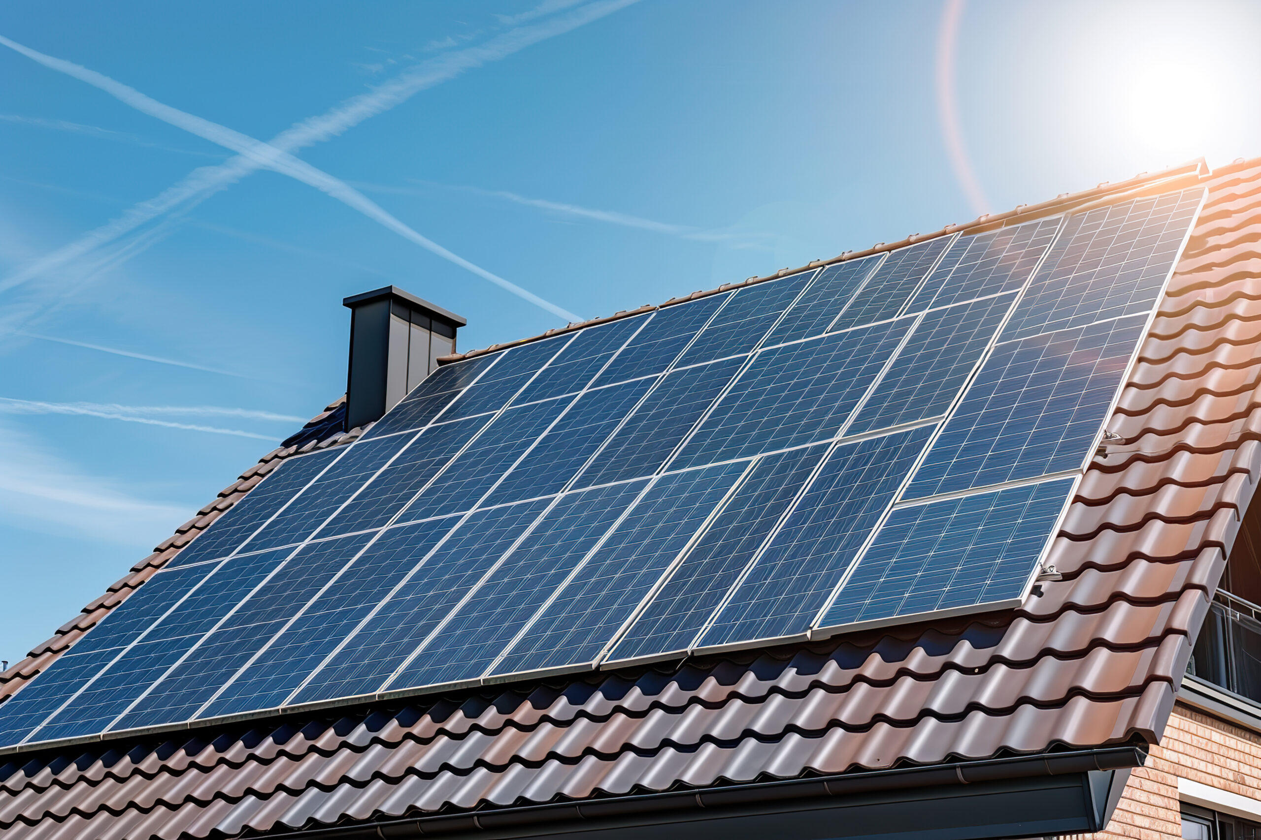 Green Tech harnesses sustainable solutions for a cleaner future, integrating eco-friendly practices and renewable resources to mitigate environmental impact. Solar panels on roof of the house